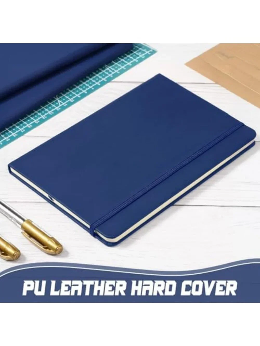 20 Pack A5 Lined Notebooks, PU Leather Journals, Navy Blue, Ideal for Writing